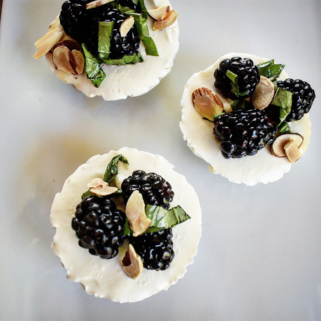 Mini lemon blackberry cheesecakes